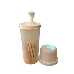Tupperware Dispenser Translucent White Vintage Pump Soap Lotion Bathroom Storage
